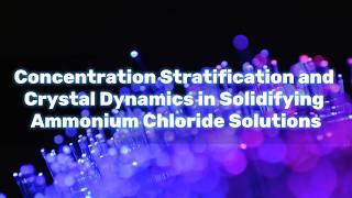 Concentration Stratification And Crystal Dynamics In Solidifying Ammonium Chloride Solutions