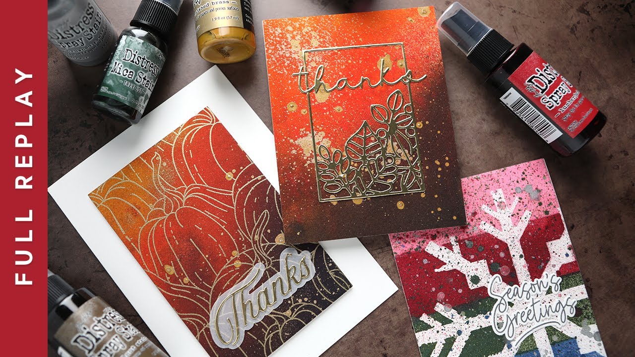 LIVE REPLAY! - Playing with Distress Spray Stains & the STAMPtember 2024 Release from Simon!