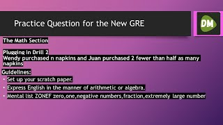 GRE Math Practice: Plugging In Technique for Quantitative Comparison. Wendy purchased n napkins