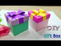 How to make Paper Box/DIY Gift Box/วิธีทำกล่องกระดาษกล่องของขวัญ/แม่เนย น้องพอสDIY