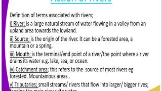 Geography form 3 lesson 15 Action of the river