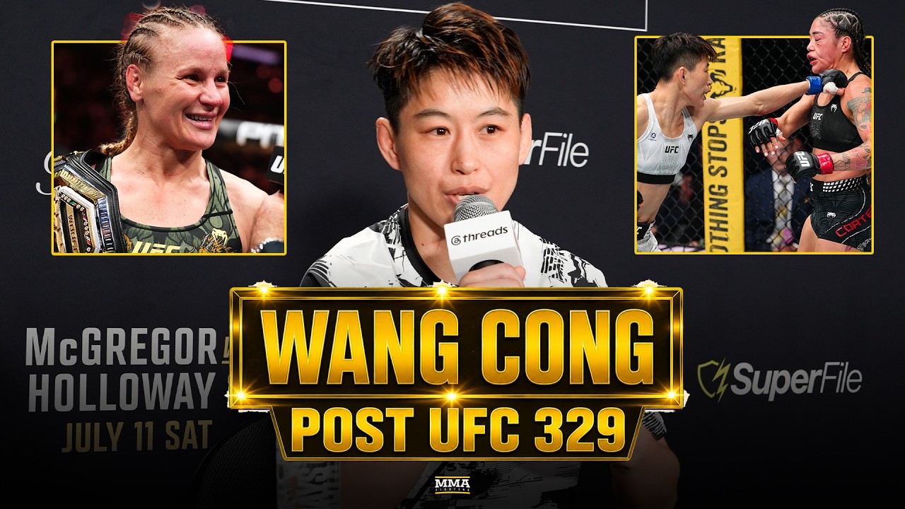 Wang Cong REACTS To Illegal Knee, Tracy Cortez Win, Shevchenko Callout | UFC 329 | MMA Fighting