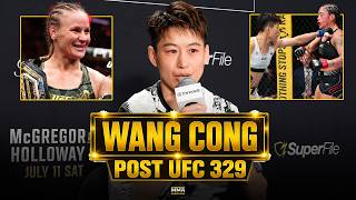 Wang Cong REACTS To Illegal Knee, Tracy Cortez Win, Shevchenko Callout | UFC 329 | MMA Fighting