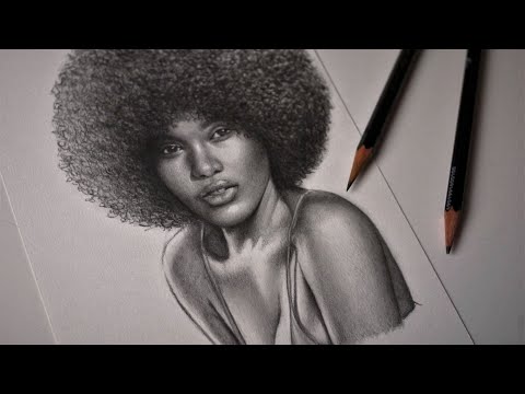 Desenhando uma bela mulher negra - Mini Realismo à mão livre