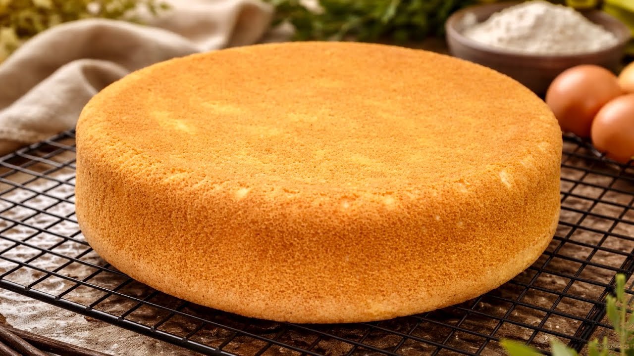 الكيكة الإسفنجية الأصلية بدون محسنات! هشة ومرتفعة جداً.. الوصفة المعتمدة لكل أنواع التورت! 🎂☁️
