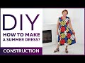 How to make summer flared dress without the pattern?  Construction, cutting and fitting.