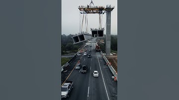 Heart-Stopping Bridge Collapse Caught on Camera! #shorts #realestate #construction #work