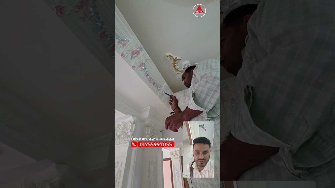 Gypsum Painting – Our Work From simple to luxury finish #shorts