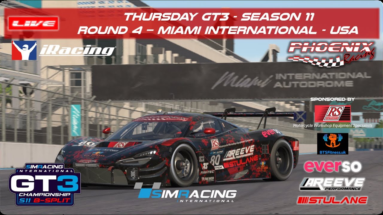 Sim Racing International - Thursday Night GT3 Season 11 - Round 4 Miami (2x30min races)