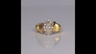 10K Yellow Gold Diamond Cluster Ring .16 Carats