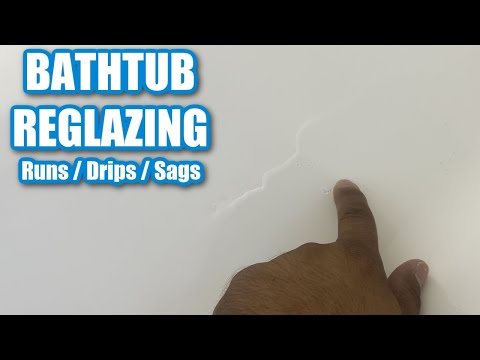 HOW TO FIX u0026 REPAIR a LARGE SAG / DRIP/ RUN on a REGLAZED BATHTUB and SHOWER *EASY TUB REPAIR*