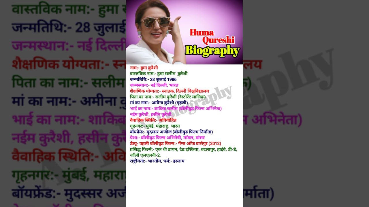 Huma Qureshi Biography.