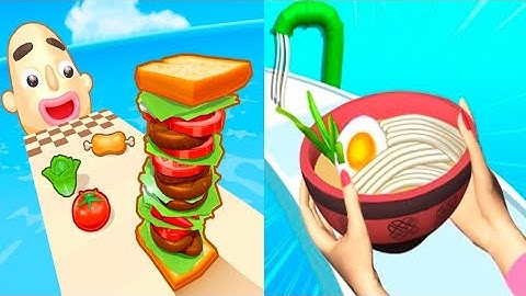 Sandwich Runner VS Ramen Stack - All Levels SpeedRun Gameplay Android iOS Ep1