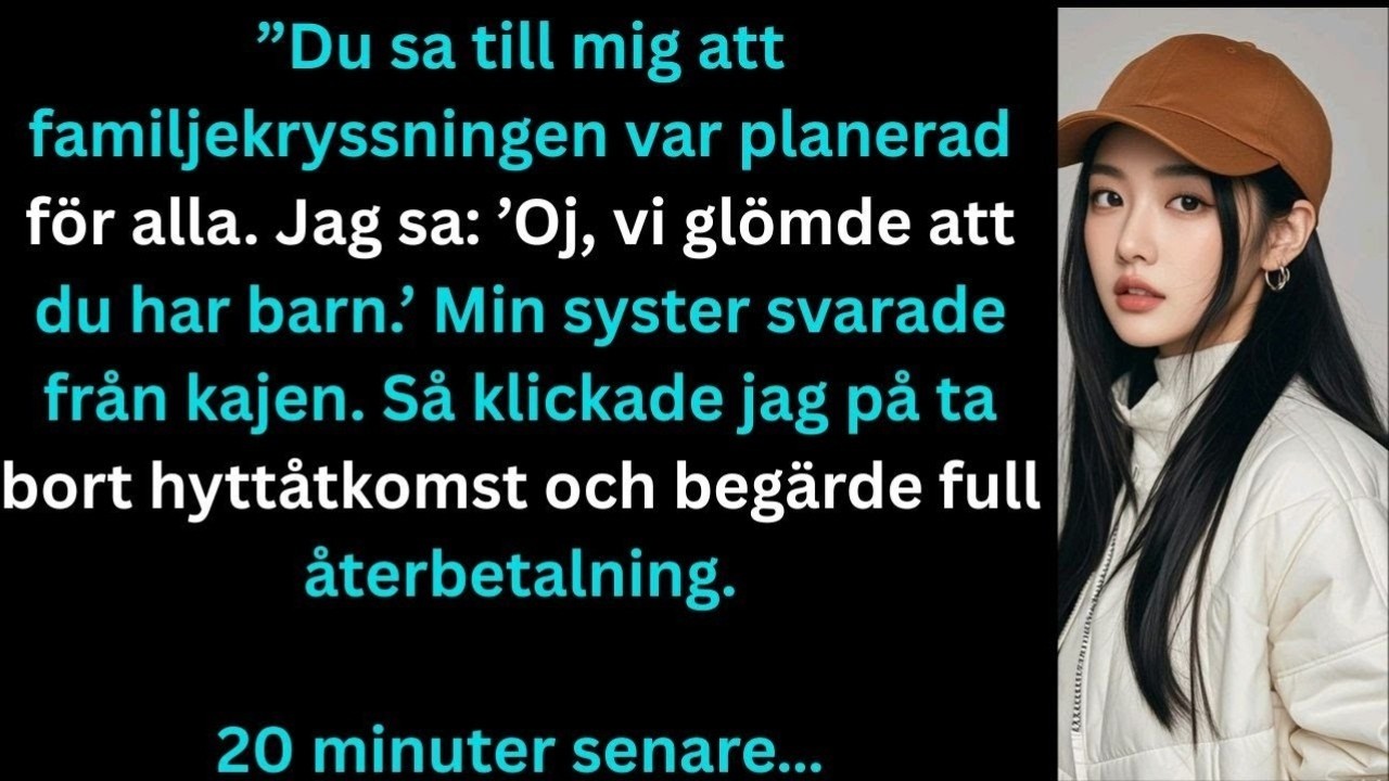 Fartygsvisslan vrålade och alla andra log. Jag stod på däck med mina barns händer i mina, och min syster sa: ”Vi glömde att ni har barn.” Solen gassade, måsarna skrek, och mina föräldrar bar...