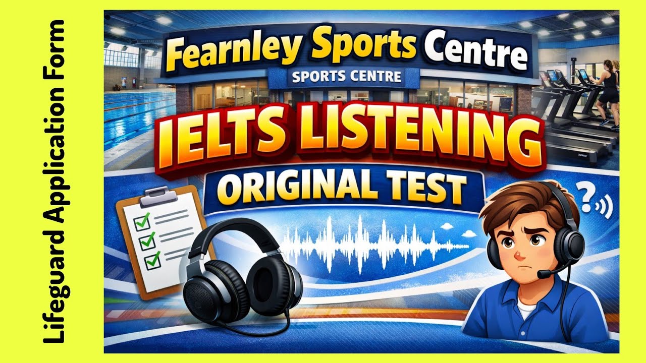 IELTS Listening Original Test Part 1 || Fearnley Sports Centre || Lifeguard Application Form 