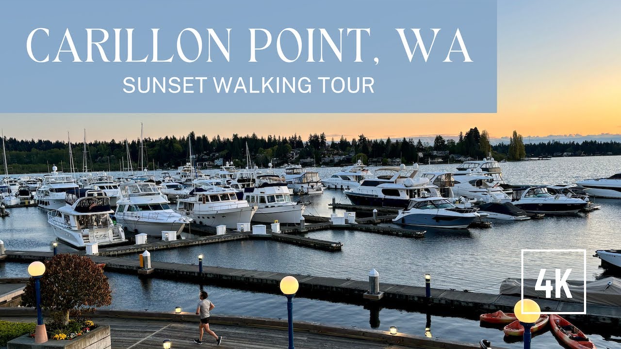 [4K] ⛵️ Lakefront Ambiance: Scenic Sunset Walk in the Seattle Suburb of ...