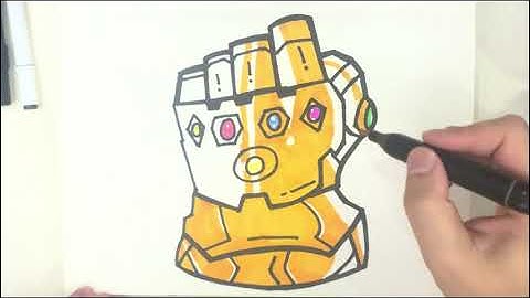 How to Draw Thanos’ Infinity Gauntlet | Step-by-Step Marvel Hand Drawing Tutorial