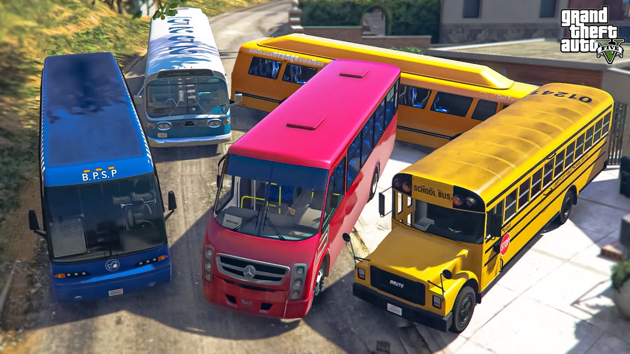 GTA V - Franklin Steal Liberty City BUSES in GTA V! | (GTA V roleplay)
