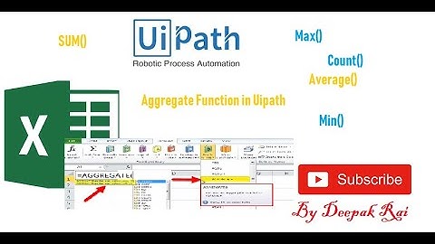 Uipath - Excel Aggregate Function by using Uipath | RPA