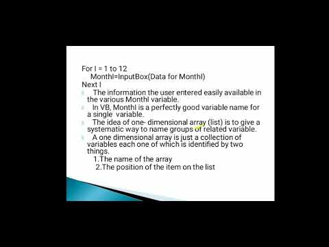 one Dimensional array in VB - YouTube