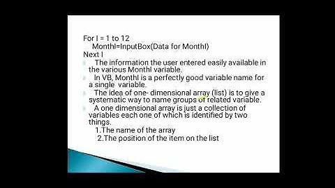 one Dimensional array in VB