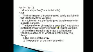 one Dimensional array in VB