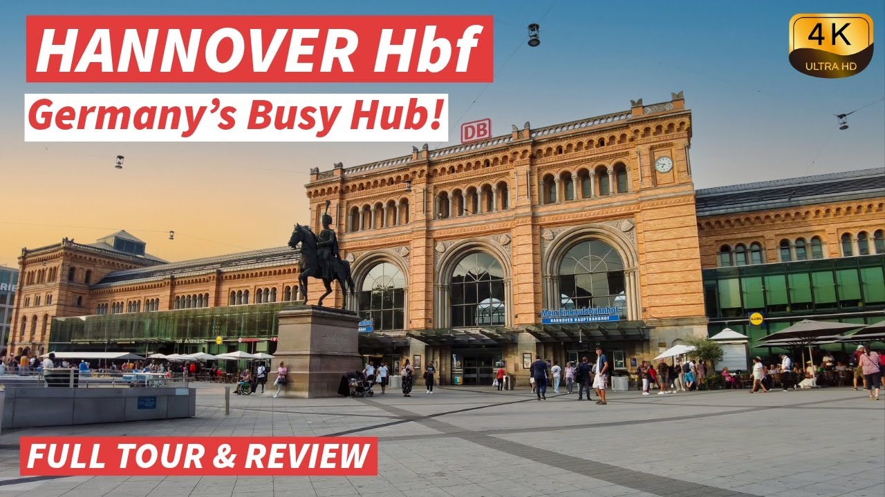 【4K】Виртуальный тур по Главному вокзалу Ганновера: внутри и снаружи - с субтитрами【CC】