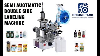 Semi-automatic Double Side Flat Labeling Machine