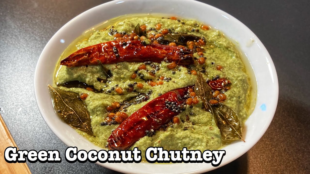 South Indian Green Coconut Chutney for Idli, Vada, Adai Dosa हरी चटनी