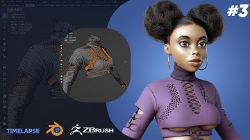 how to create stylized character speedthrough | Part 3 | retopology | ZBrush | Blender tutorial