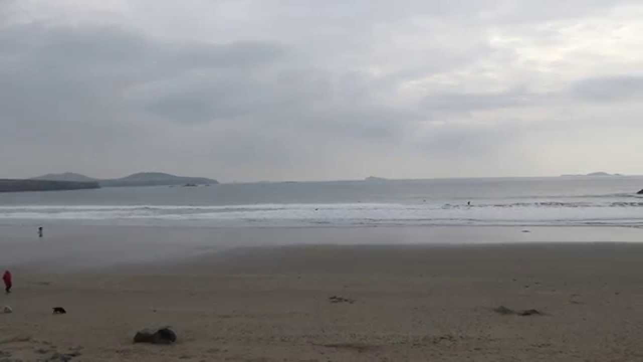 Surfers at Whitesands Bay near St David's, Pembrokeshire Coast