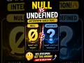 JavaScript Interview Trap 🚨 NULL vs UNDEFINED 🤔
