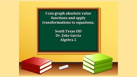 Lesson 2.4  Transformation of Absolute Value Functions #teksvideo @drzekegarcia