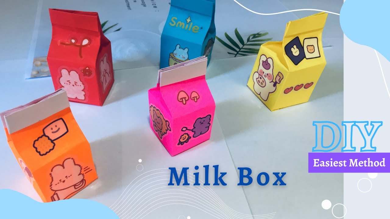 DIY Origami paper milk box How to make paper milk box YouTube