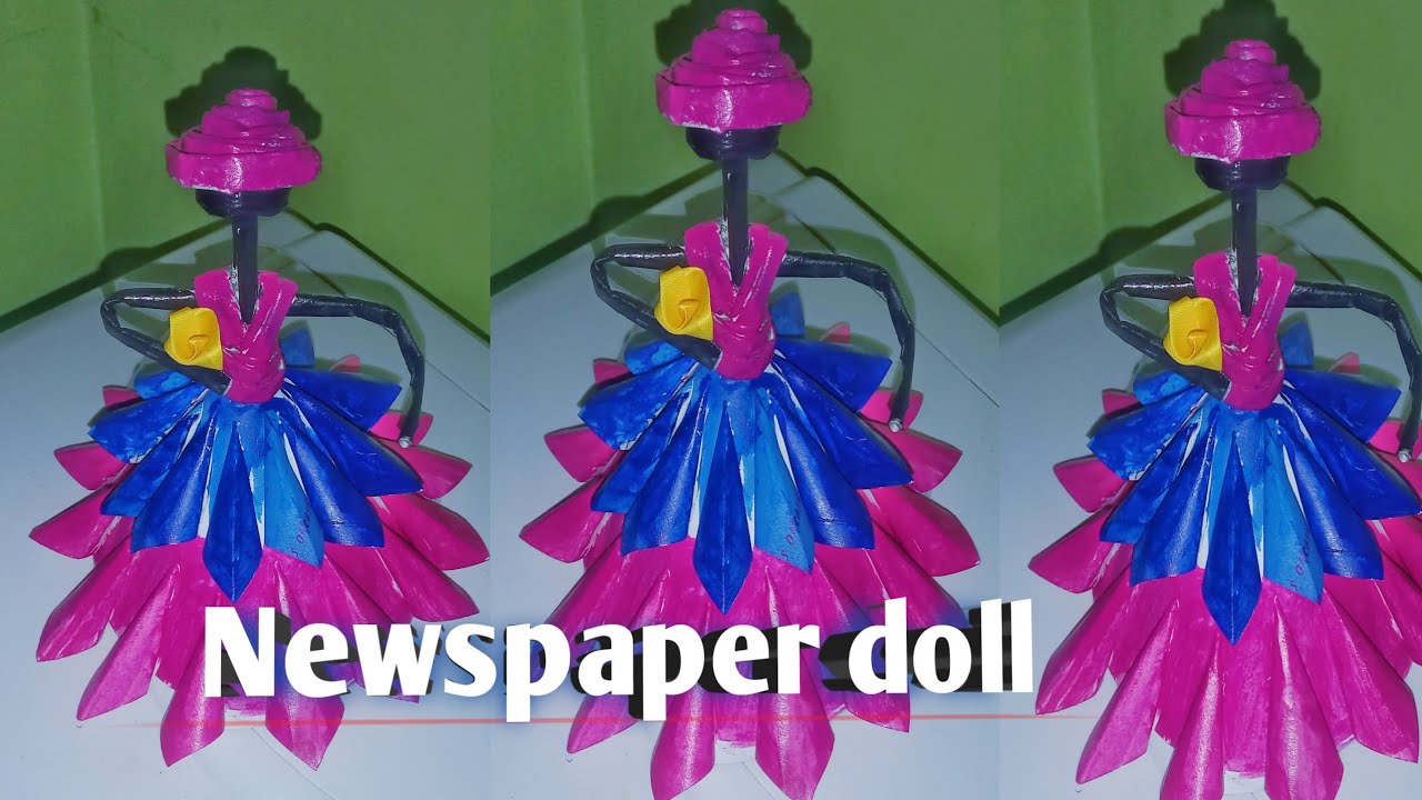 Diy newspaper doll l Newspaper craft l Best out of waste papercraft