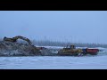 Komatsu, Caterpillar, МАЗ. Отсыпка кустовой площадки