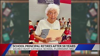 Volunteer kindergarten principal retires at 92 after 58 years