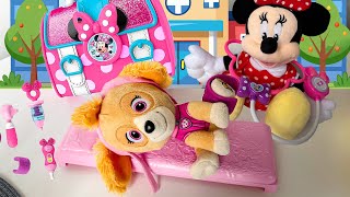 Paw Patrol Pup Skye Visits Minnie Mouse's Bow-Care Doctor Toys Hospital