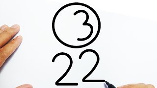 How To Draw Monkey With Numbers 223 Step By Step (Monkey Drawing Tutorial)