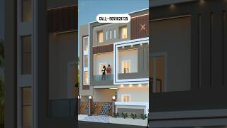G+2 West facing house elevation design #3delevationdesign #homedesign