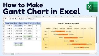 Visualize Project Details in Excel (Make Gantt Chart in Excel)