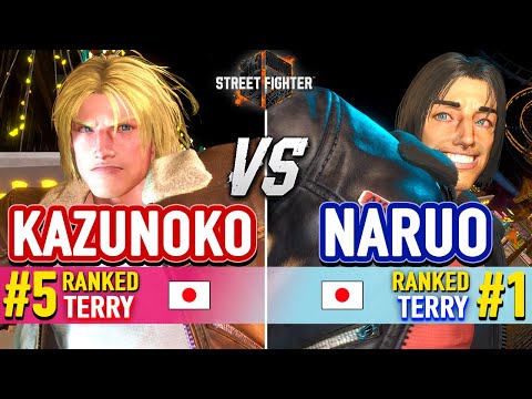 SF6 🔥 KAZUNOKO (#5 Ranked Terry) vs NARUO (#1 Ranked Terry) 🔥 Street Fighter 6 High Level Gameplay