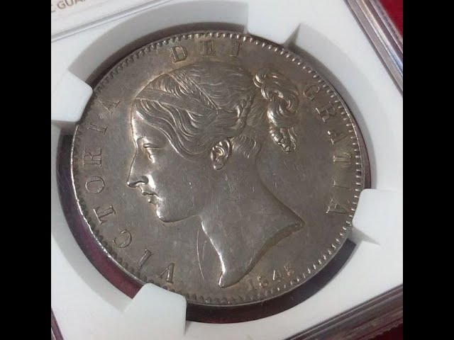 1845 イギリス クラウン銀貨 ヴィクトリア女王 英国 MS61 1クラウン