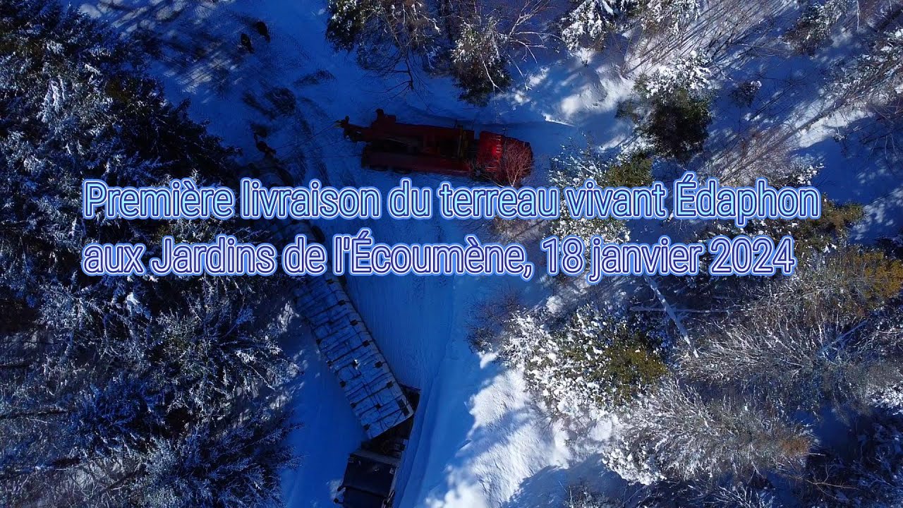 Reception du terreau Édaphon à l'Écoumène, le 18 janvier 2024