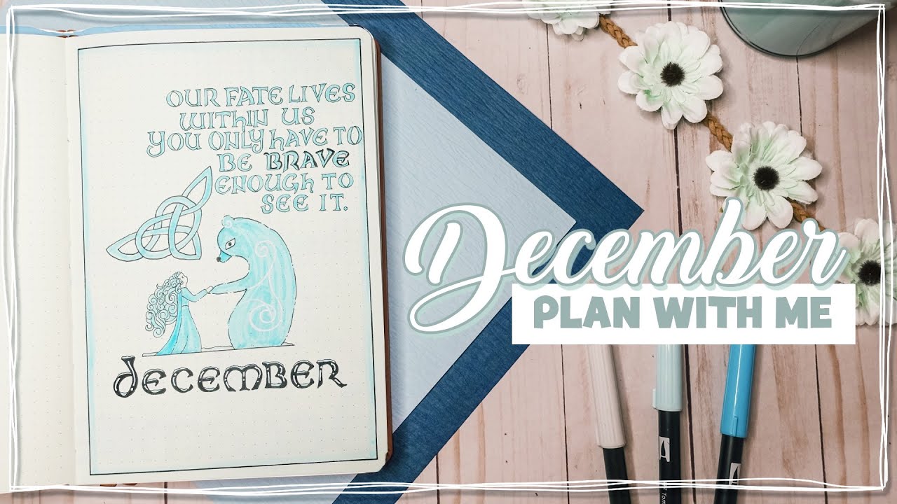 december 2021 bullet journal set up || brave movie & celtic knots