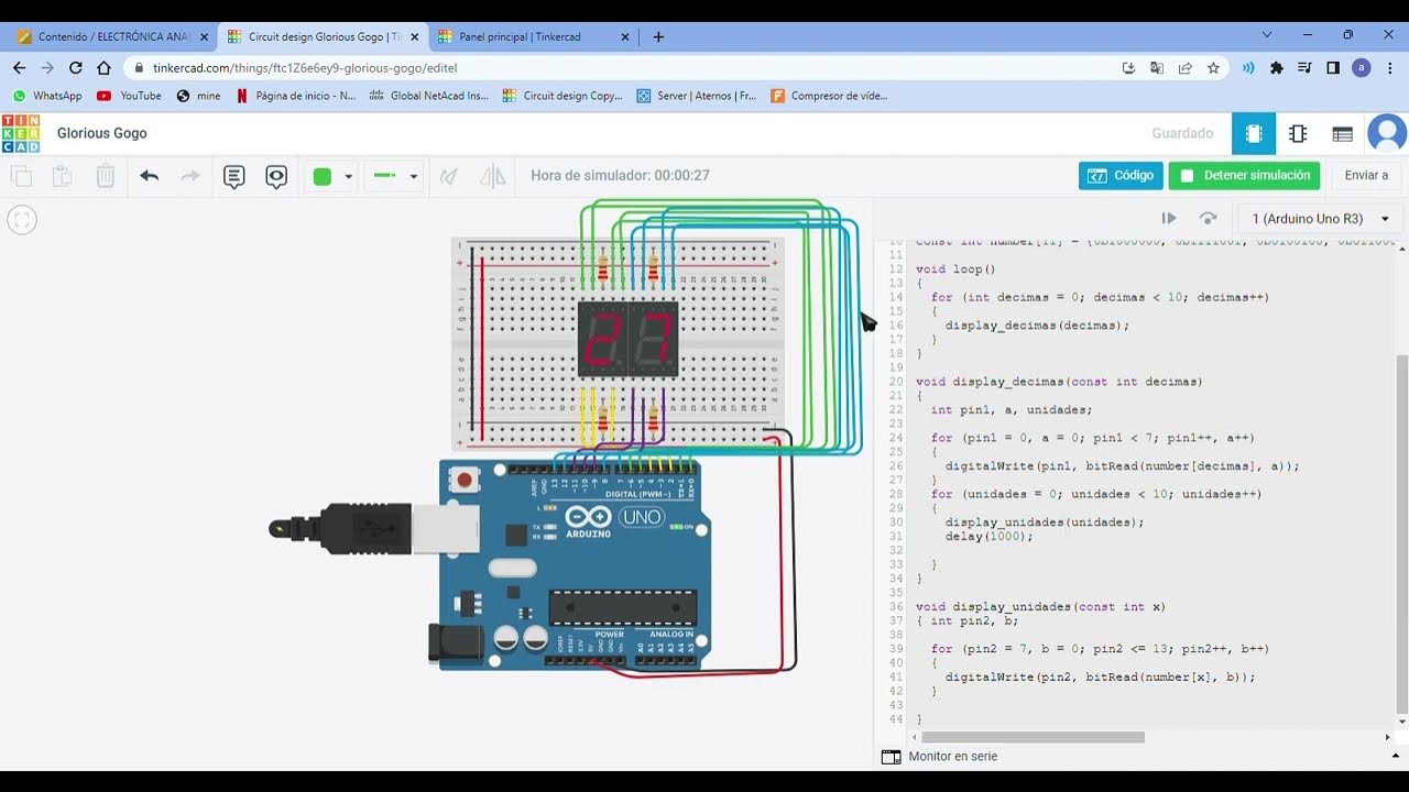 Contador del 0 al 99 , con display de 7 segmentos y arduino - YouTube