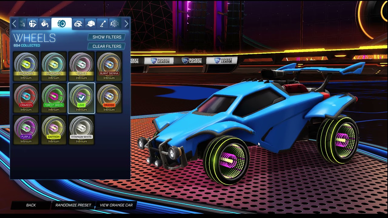 all painted infiniums in Rocket League YouTube