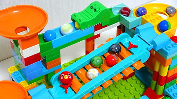 Marble Run ASMR ☆ Block coaster original course Slowly assembled