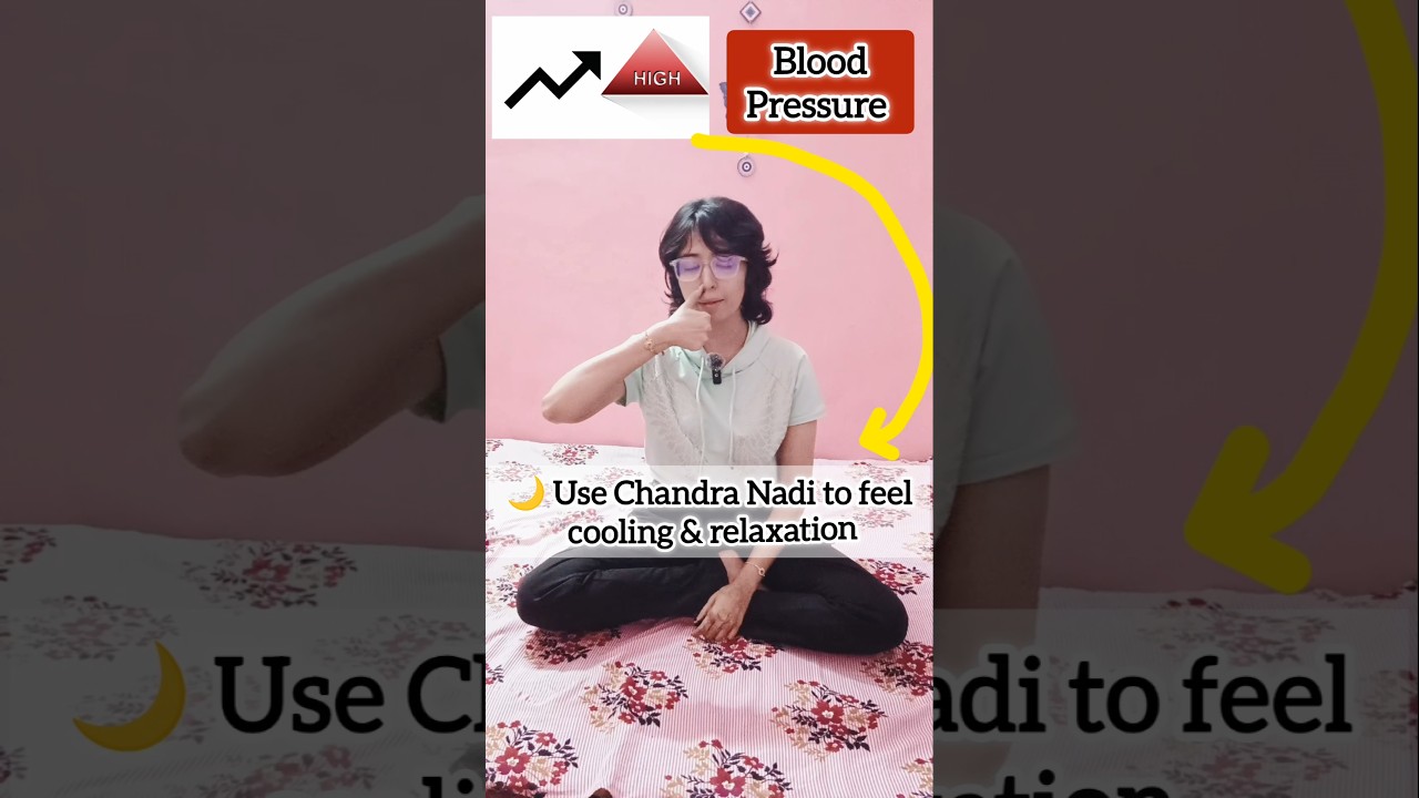 🌿High BP? बस 1 Minute में शांत करें – Left Nostril Breathing | Chandra Nadi Yoga 