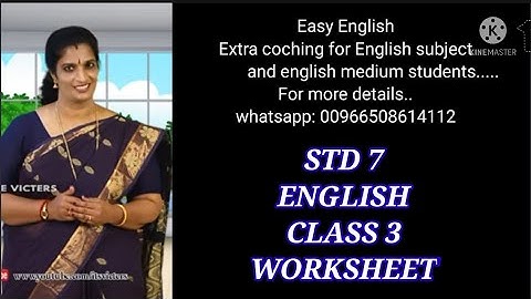 KITE VICTERS STD 7 ENGLISH READINESS CLASS 3 WORKSHEET 06/07/21